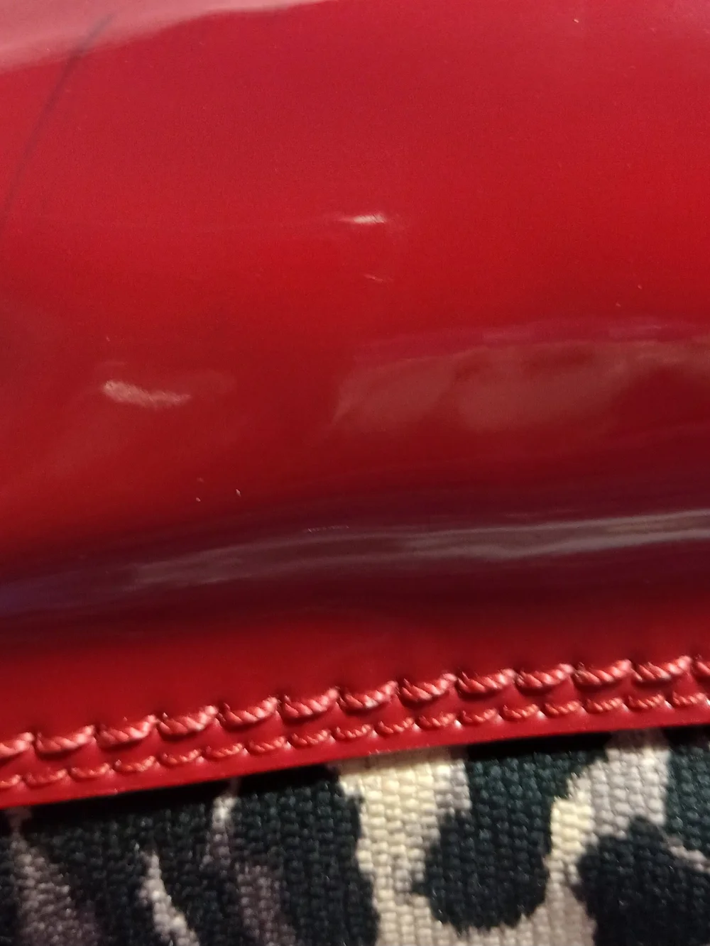 Coach Crossbody Ocelot Print with Red Patent Leather Trim NWT